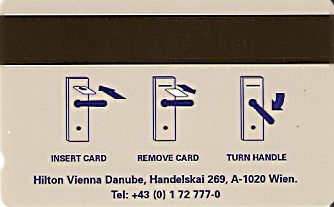 Hotel Keycard Hilton Vienna Austria Back