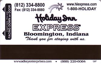 Hotel Keycard Holiday Inn Express Indiana (State) U.S.A. (State) Back