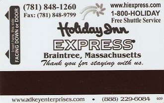 Hotel Keycard Holiday Inn Express Massachusetts (State) U.S.A. (State) Back