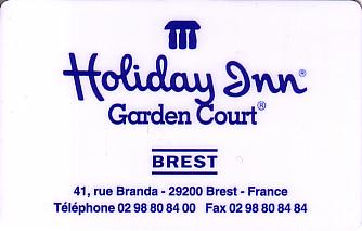 Hotel Keycard Holiday Inn Garden Court Brest France Front