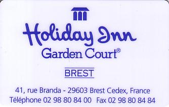 Hotel Keycard Holiday Inn Garden Court Brest France Front