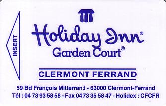 Hotel Keycard Holiday Inn Garden Court Clermont Ferrand France Front