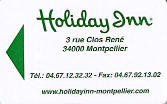 Hotel Keycard Holiday Inn Montpellier France Front