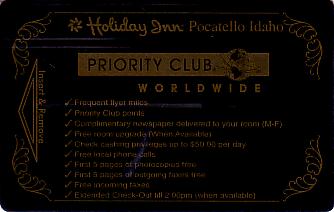 Hotel Keycard Holiday Inn Pocatello U.S.A. Front