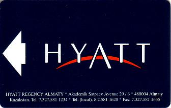 Hotel Keycard Hyatt Almaty Kazakhstan Front