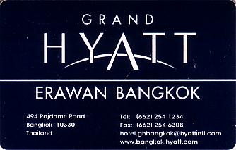 Hotel Keycard Hyatt Bangkok Thailand Front