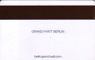 Hotel Keycard Hyatt Berlin Germany Back