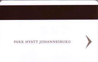 Hotel Keycard Hyatt Johannesburg South Africa Back