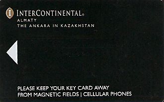 Hotel Keycard Inter-Continental Almaty Kazakhstan Front