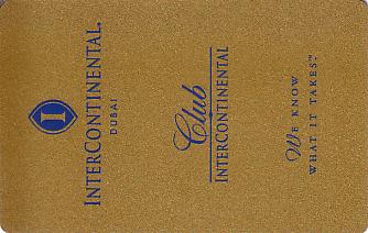 Hotel Keycard Inter-Continental Dubai United Arab Emirates Front