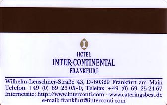 Hotel Keycard Inter-Continental Frankfurt Germany Back