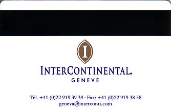 Hotel Keycard Inter-Continental Geneva Switzerland Back