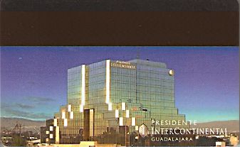 Hotel Keycard Inter-Continental Guadalajara Mexico Back