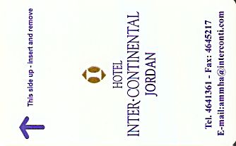 Hotel Keycard Inter-Continental  Jordan Front