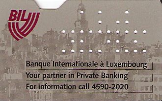 Hotel Keycard Inter-Continental  Luxembourg Back