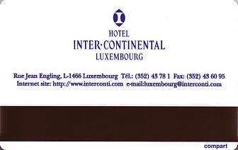 Hotel Keycard Inter-Continental  Luxembourg Back