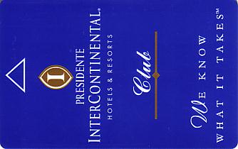 Hotel Keycard Inter-Continental Mexico City Mexico Front