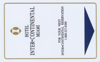 Hotel Keycard Inter-Continental Miami U.S.A. Front