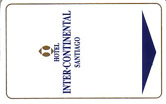 Hotel Keycard Inter-Continental Santiago Chile Front
