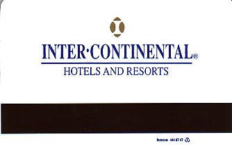 Hotel Keycard Inter-Continental Santiago Chile Back