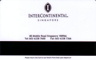 Hotel Keycard Inter-Continental  Singapore Back