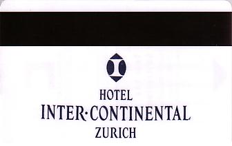 Hotel Keycard Inter-Continental Zurich Switzerland Back