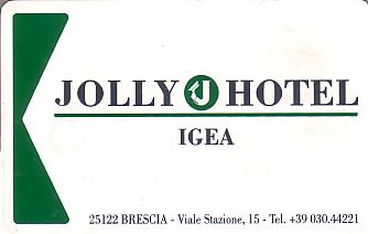 Hotel Keycard Jolly Hotels Brescia Italy Front