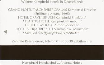 Hotel Keycard Kempinski Berlin Germany Back