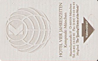 Hotel Keycard Kempinski Munich Germany Front