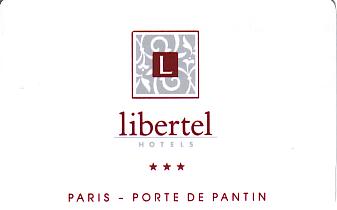 Hotel Keycard Libertel Paris France Front