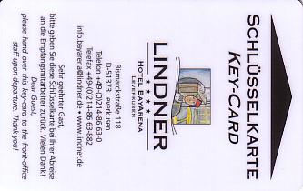 Hotel Keycard Lindner Leverkusen Germany Front