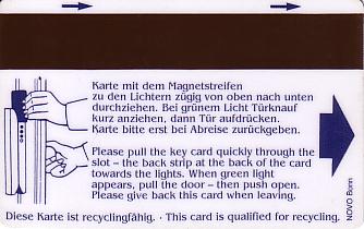 Hotel Keycard Maritim Bonn Germany Back