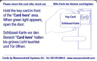 Hotel Keycard Maritim Frankfurt Germany Back