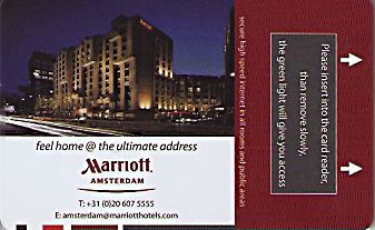 Hotel Keycard Marriott Amsterdam Netherlands Front