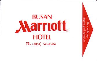 Hotel Keycard Marriott Busan Korea Front
