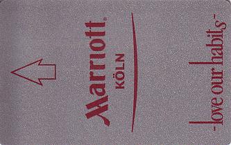 Hotel Keycard Marriott Cologne Germany Front