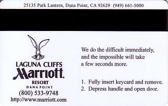 Hotel Keycard Marriott Dana Point U.S.A. Back