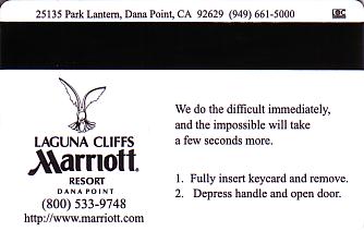 Hotel Keycard Marriott Dana Point U.S.A. Back