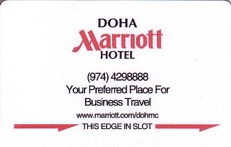 Hotel Keycard Marriott Doha Qatar Front
