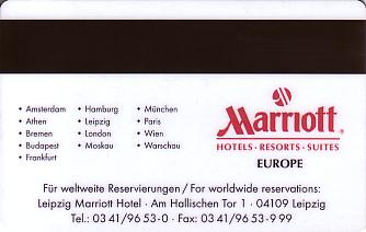 Hotel Keycard Marriott Leipzig Germany Back