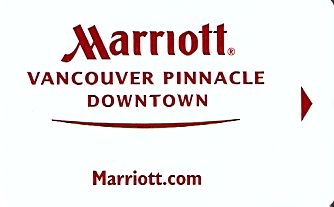 Hotel Keycard Marriott Vancouver Canada Front