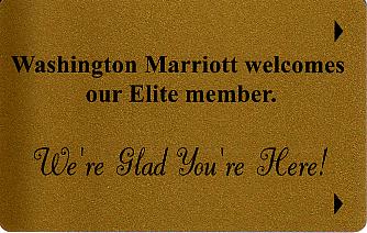 Hotel Keycard Marriott Washington City U.S.A. Front
