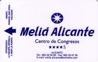Hotel Keycard Sol Melia Alicante Spain Front