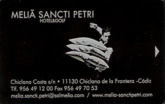 Hotel Keycard Sol Melia Chiclana Spain Front