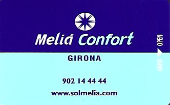Hotel Keycard Sol Melia Girona Spain Front
