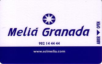 Hotel Keycard Sol Melia Granada Spain Front
