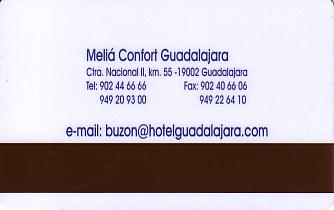 Hotel Keycard Sol Melia Guadalajara Mexico Back