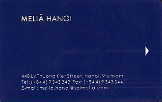 Hotel Keycard Sol Melia Hanoi Vietnam Front