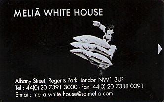 Hotel Keycard Sol Melia London United Kingdom Front