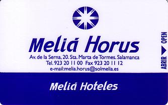 Hotel Keycard Sol Melia Salamanca Spain Front